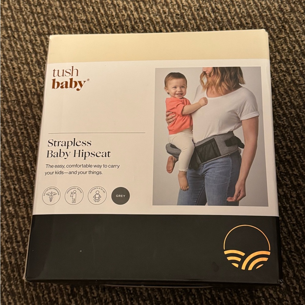 Tush Baby Strapless Baby Hipseat in Gray